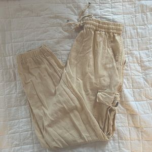 Yellow Cargo Style Pants